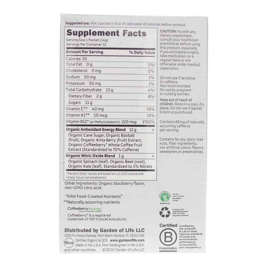 Organic Plant-Based Energy + Focus, GOLS